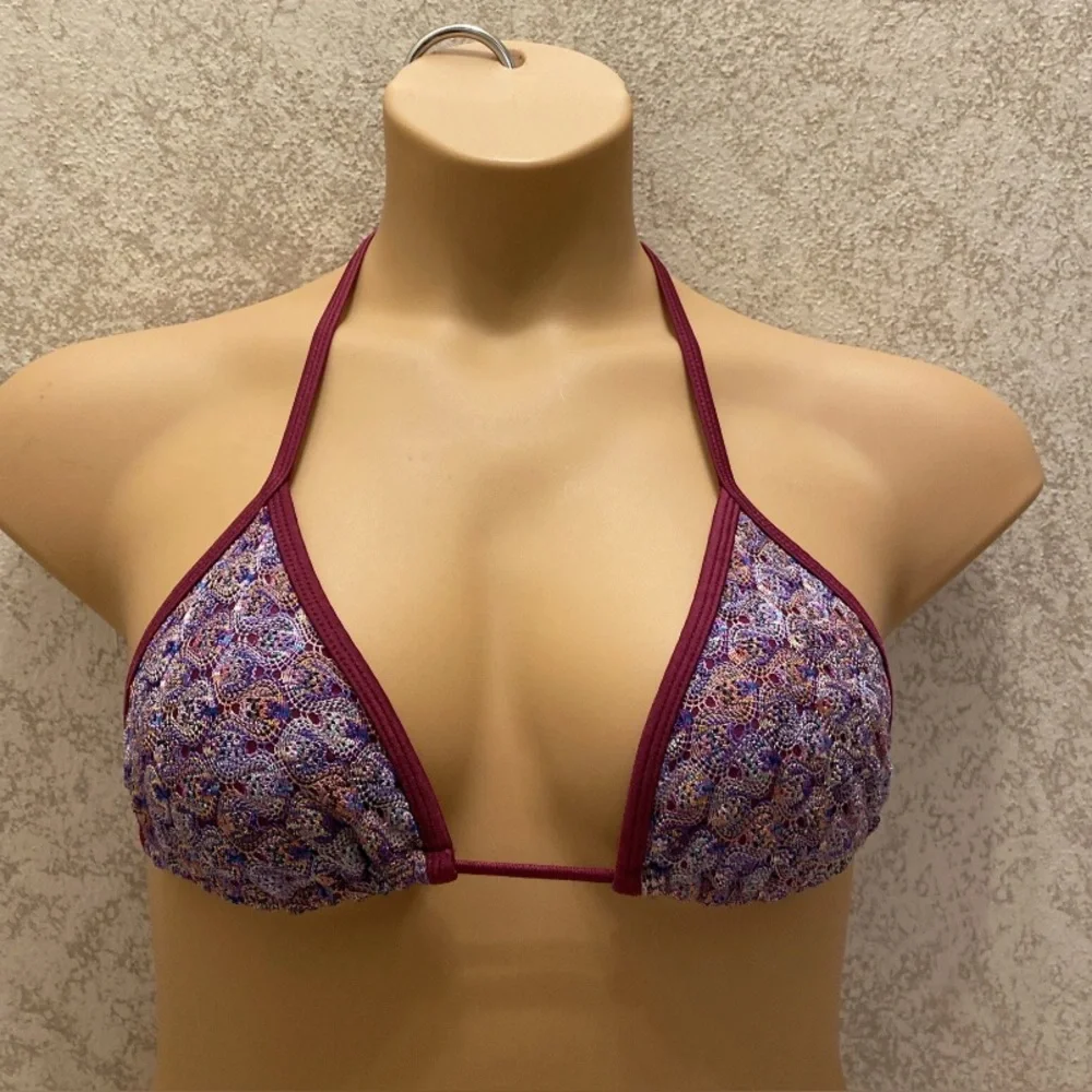 Xhilaration Multicolored Crocheted Paisley Bikini Top
